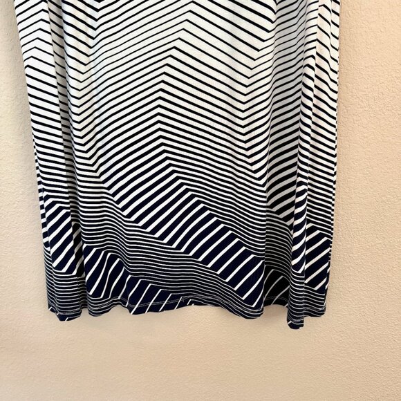 Chico’s Navy & White Stripe Swirl Skirt – Size 2 - Picture 3 of 11